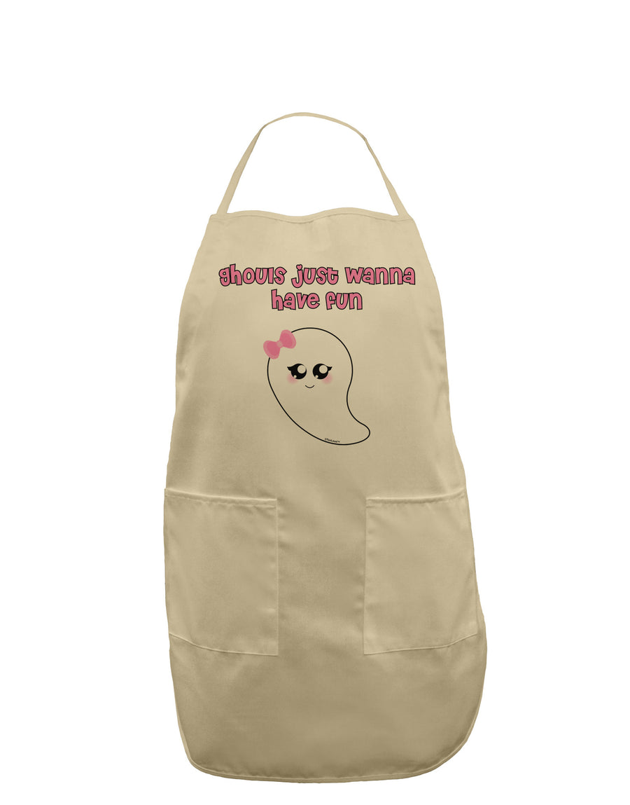 Ghouls Just Wanna Have Fun Cute Ghost - Halloween Adult Apron-Bib Apron-TooLoud-White-One-Size-Davson Sales