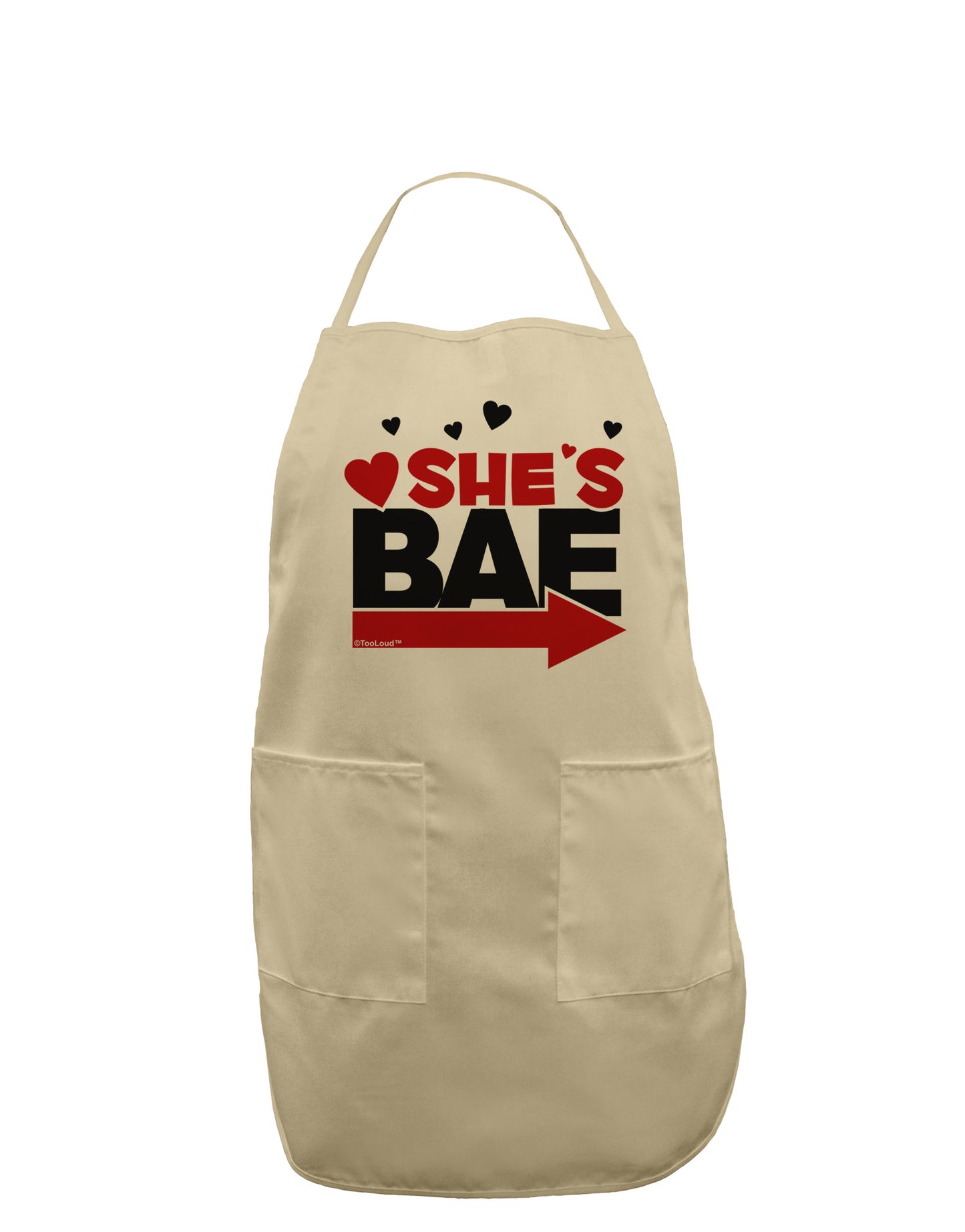 She's BAE - Right Arrow Adult Apron-Bib Apron-TooLoud-Stone-One-Size-Davson Sales
