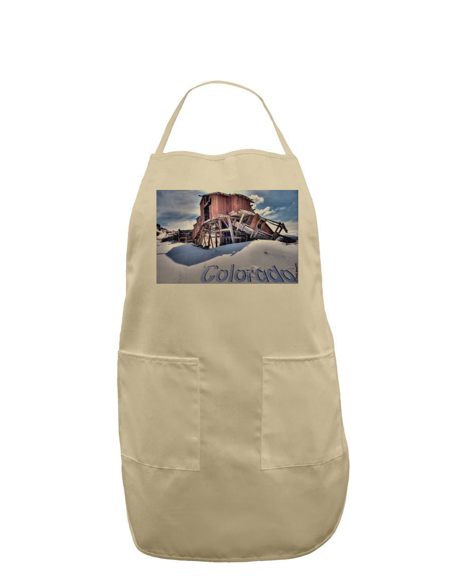 Victor Mines Colorado Text Adult Apron-Bib Apron-TooLoud-White-One-Size-Davson Sales