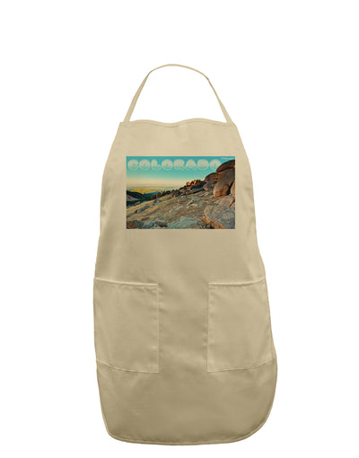 CO Rockies View with Text Adult Apron-Bib Apron-TooLoud-Stone-One-Size-Davson Sales