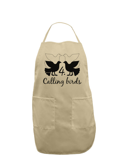 Four Calling Birds Text Adult Apron-Bib Apron-TooLoud-Stone-One-Size-Davson Sales