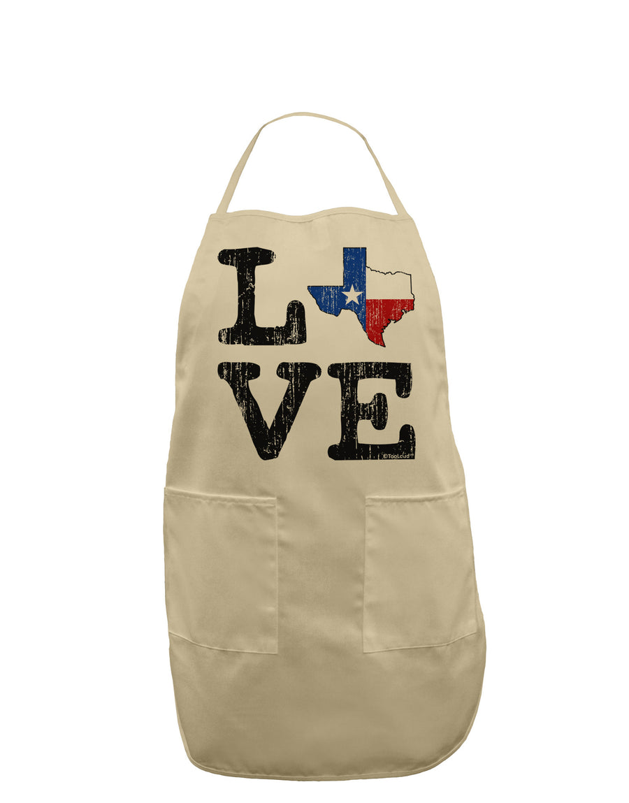 Texas Love Distressed Design Adult Apron by TooLoud-Bib Apron-TooLoud-White-One-Size-Davson Sales