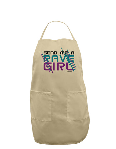 Send Me A Rave Girl Adult Apron-Bib Apron-TooLoud-Stone-One-Size-Davson Sales