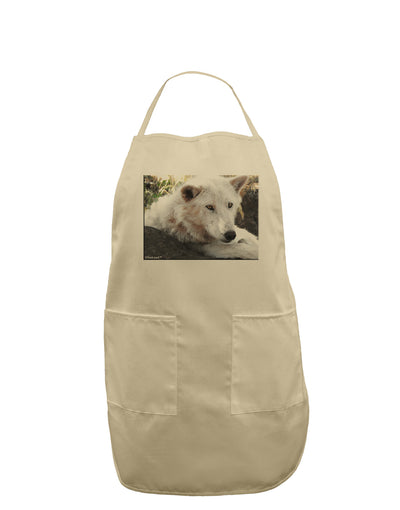 Laying White Wolf Adult Apron-Bib Apron-TooLoud-Stone-One-Size-Davson Sales