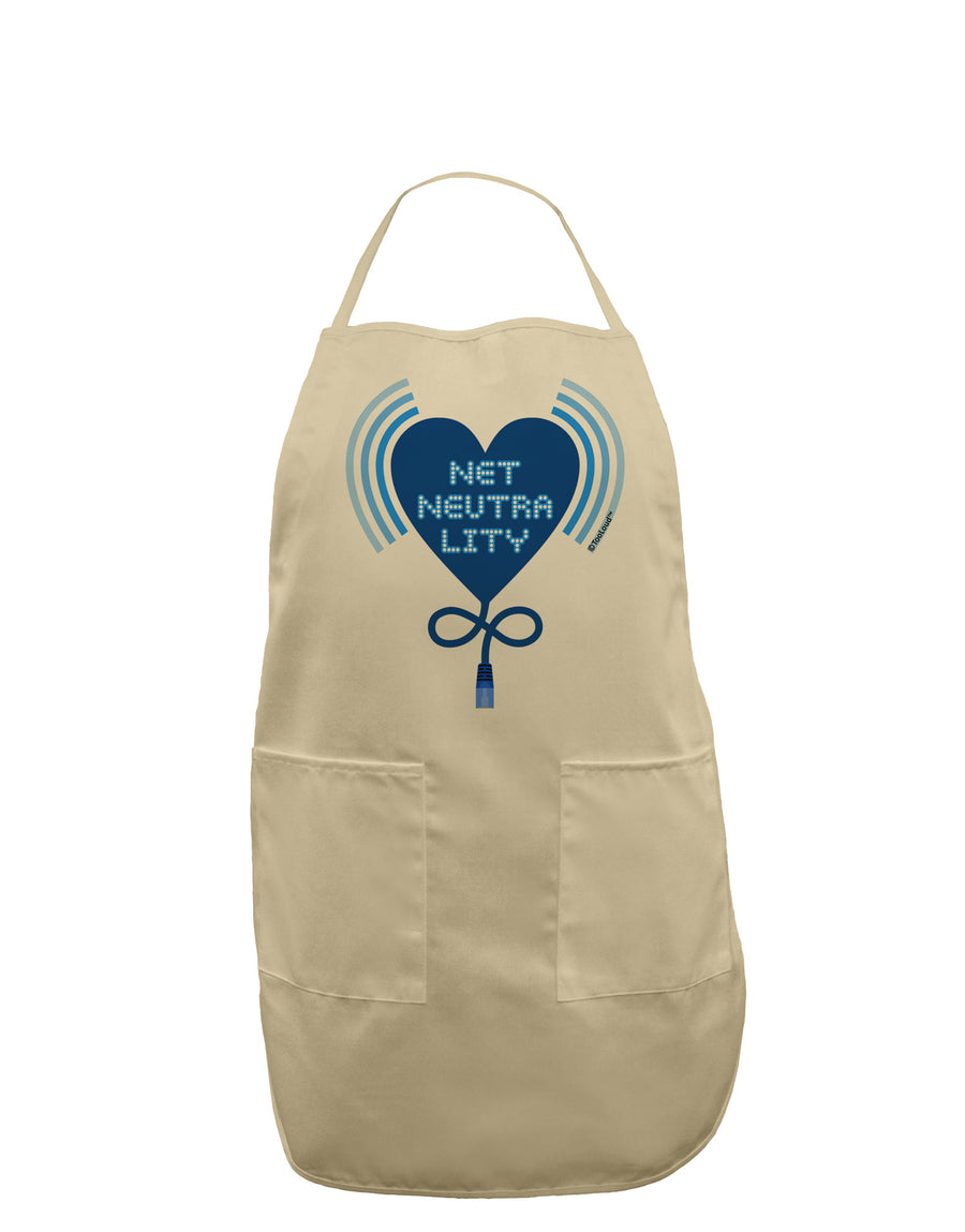 Heart Net Neutrality Adult Apron-Bib Apron-TooLoud-White-One-Size-Davson Sales