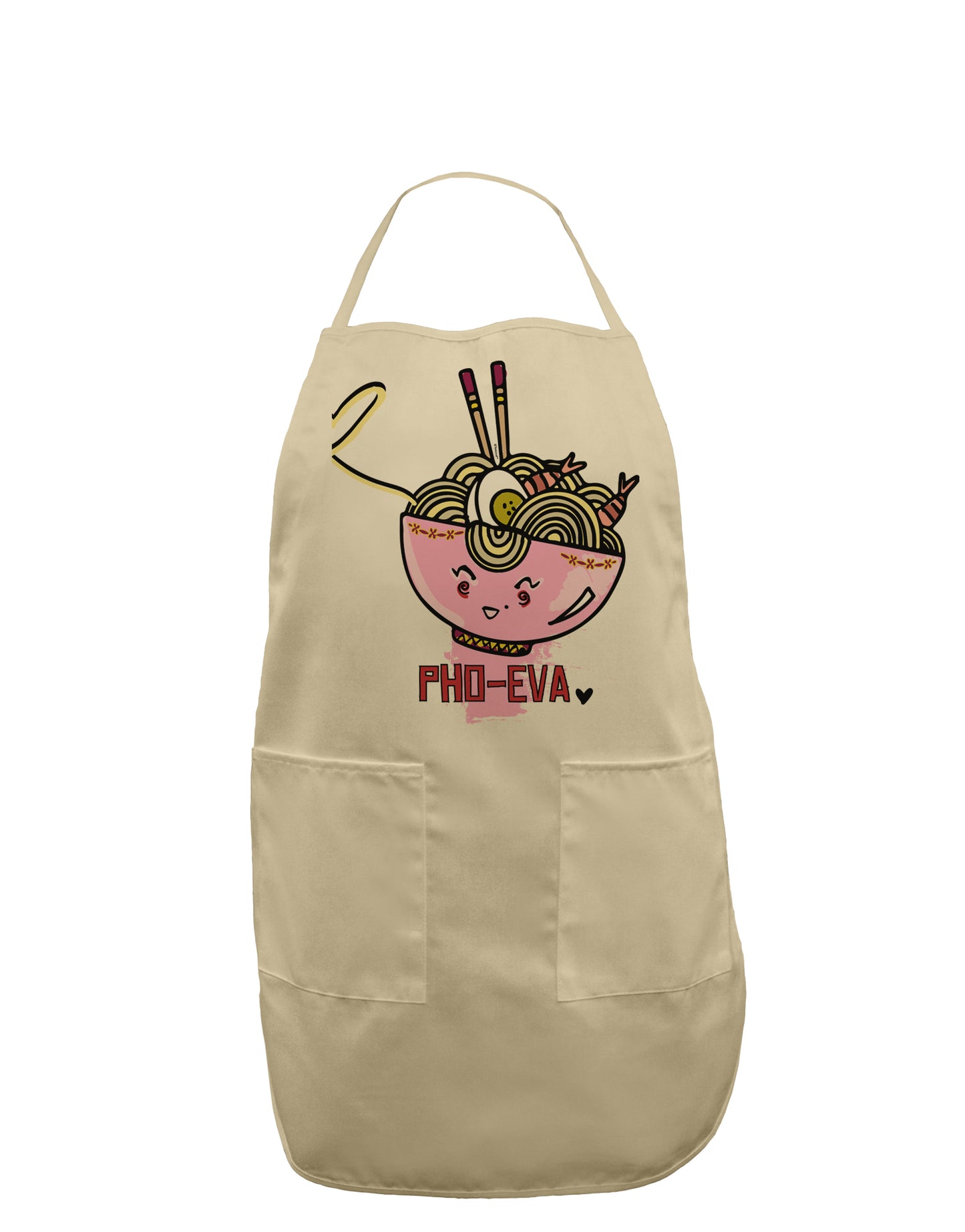 TooLoud Matching Pho Eva Pink Pho Bowl Adult Apron-Bib Apron-TooLoud-Stone-One-Size-Davson Sales
