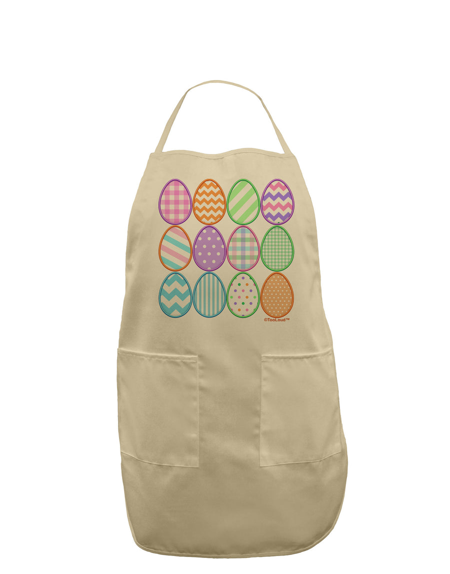 Cute Faux Applique Easter Eggs Adult Apron-Bib Apron-TooLoud-White-One-Size-Davson Sales