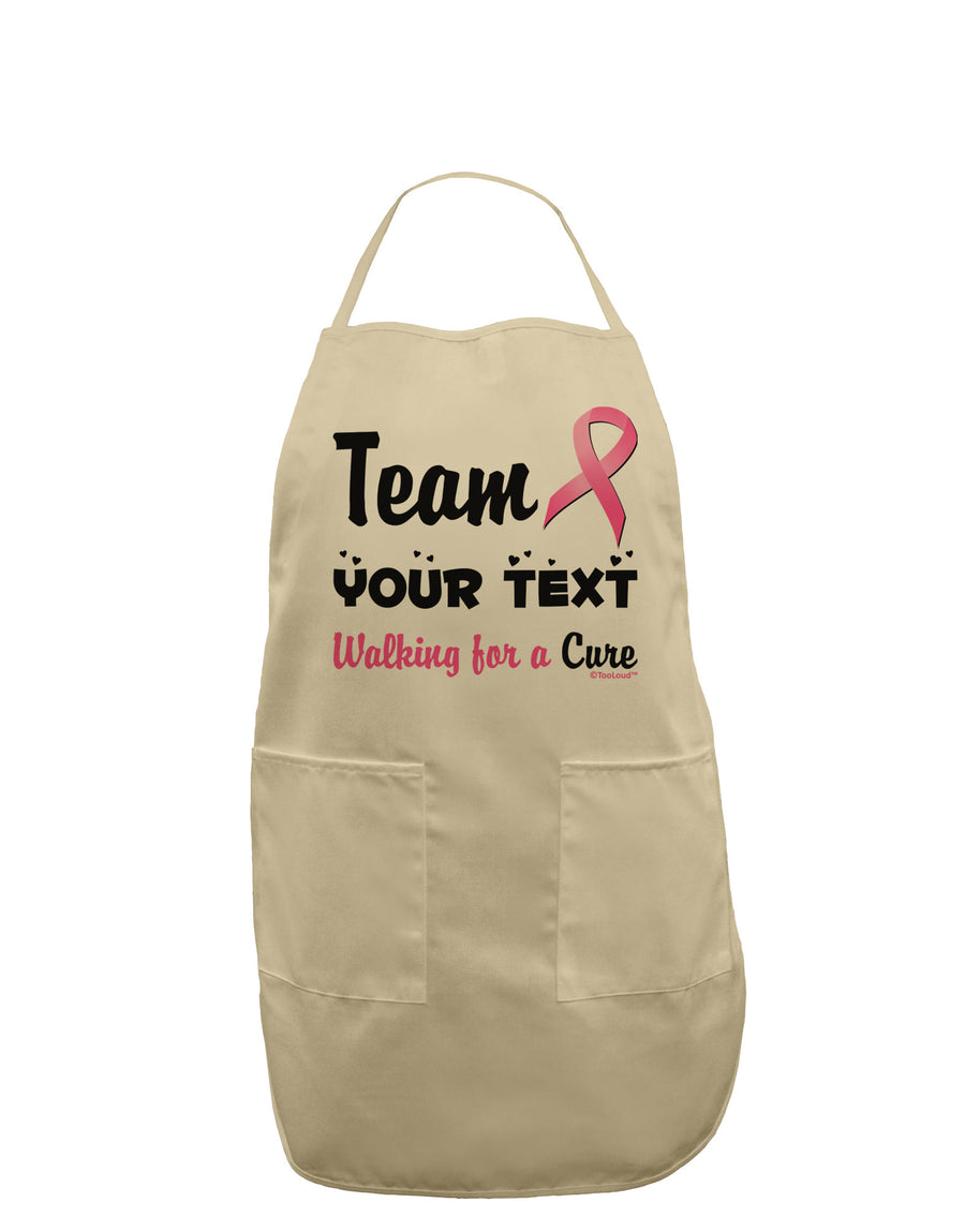 Personalized Team -Name- Breast Cancer Walk - Walking for a Cure Adult Apron-Bib Apron-TooLoud-White-One-Size-Davson Sales