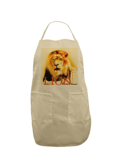 Lion Watercolor 4 Text Adult Apron-Bib Apron-TooLoud-Stone-One-Size-Davson Sales