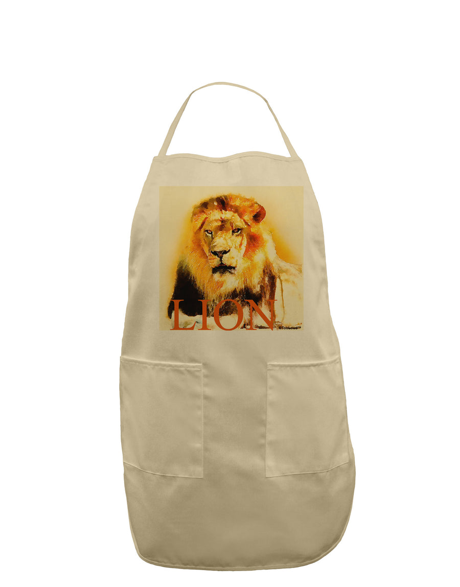 Lion Watercolor 4 Text Adult Apron-Bib Apron-TooLoud-White-One-Size-Davson Sales