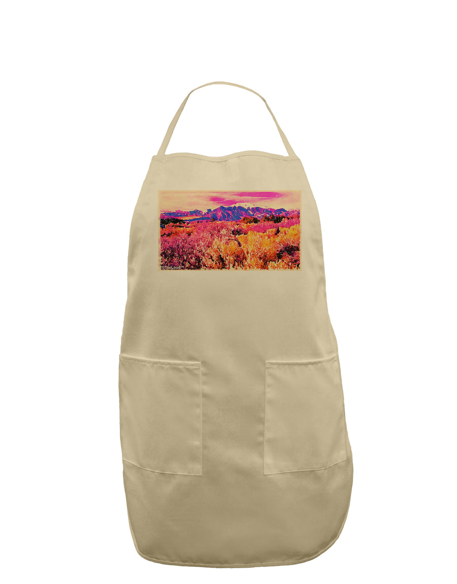 Colorful Colorado Mountains Adult Apron-Bib Apron-TooLoud-White-One-Size-Davson Sales