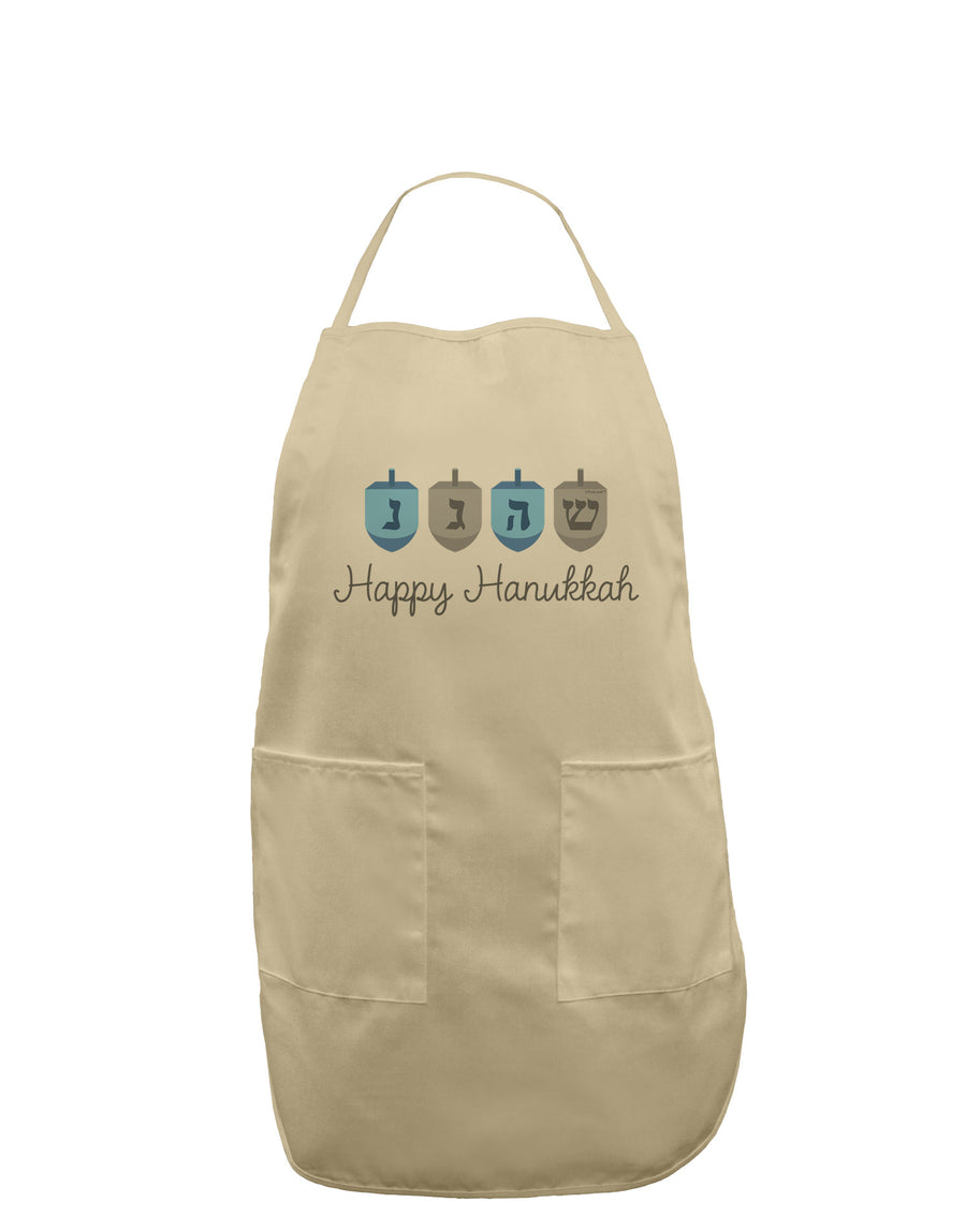 Happy Hanukkah Blue Dreidels Adult Apron-Bib Apron-TooLoud-White-One-Size-Davson Sales