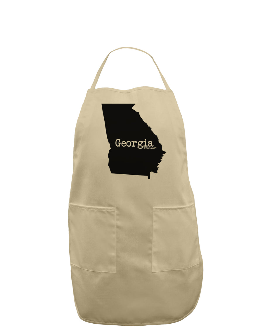 Georgia - United States Shape Adult Apron by TooLoud-Bib Apron-TooLoud-White-One-Size-Davson Sales