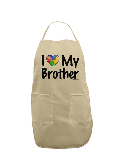 I Heart My Brother - Autism Awareness Adult Apron by TooLoud-Bib Apron-TooLoud-Stone-One-Size-Davson Sales