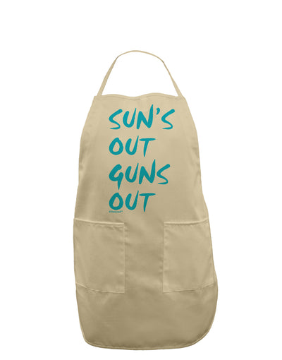 Suns Out Guns Out - Blue Adult Apron-Bib Apron-TooLoud-Stone-One-Size-Davson Sales