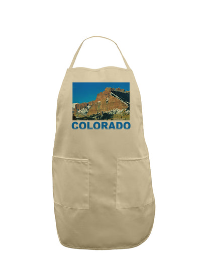 Colorado Snowy Mountains Text Adult Apron-Bib Apron-TooLoud-Stone-One-Size-Davson Sales