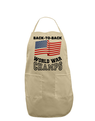 Back to Back World War Champs Adult Apron-Bib Apron-TooLoud-Stone-One-Size-Davson Sales