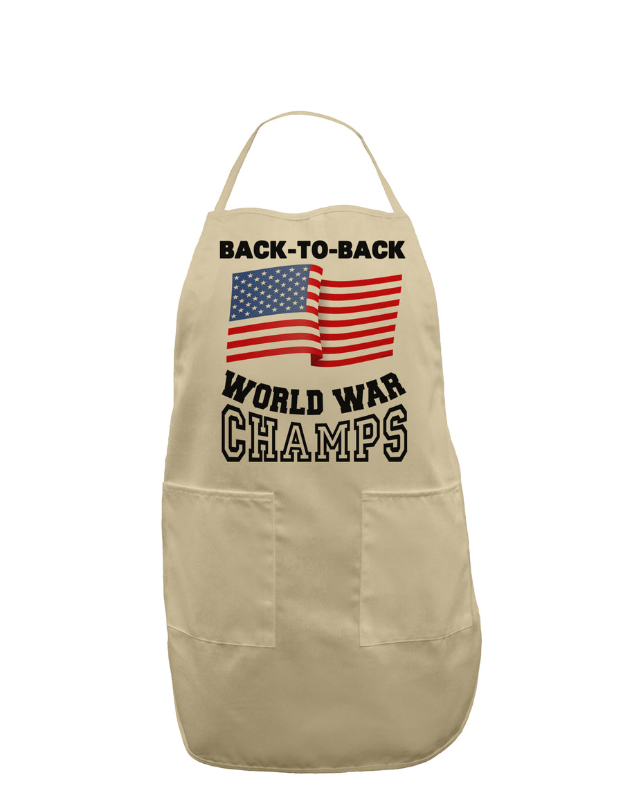 Back to Back World War Champs Adult Apron-Bib Apron-TooLoud-White-One-Size-Davson Sales