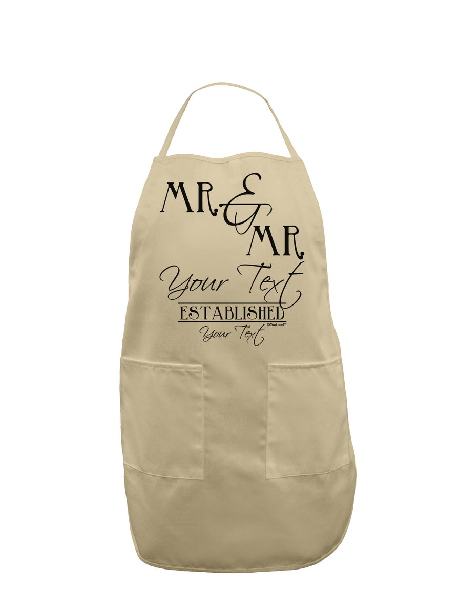 Personalized Mr and Mr -Name- Established -Date- Design Adult Apron-Bib Apron-TooLoud-White-One-Size-Davson Sales