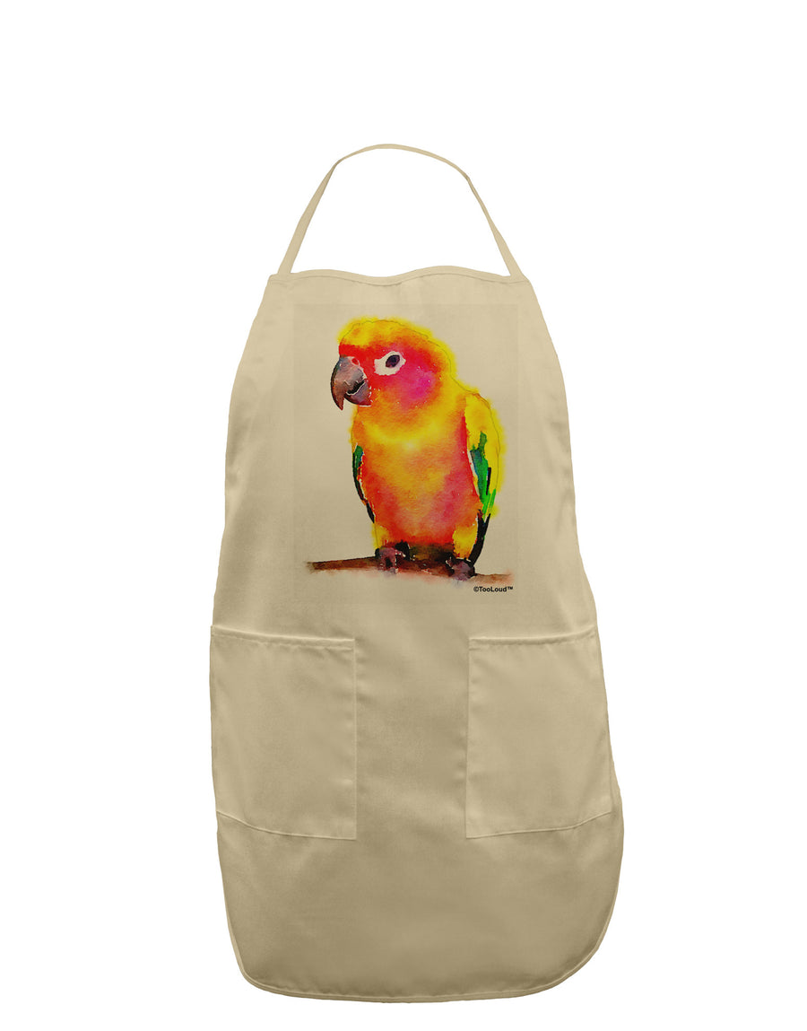 Sun Conure Parrot Watercolor Adult Apron-Bib Apron-TooLoud-White-One-Size-Davson Sales