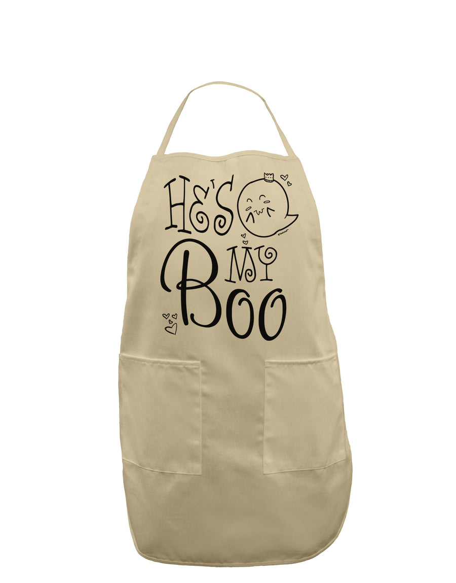 He's My Boo Adult Apron-Bib Apron-TooLoud-White-One-Size-Davson Sales