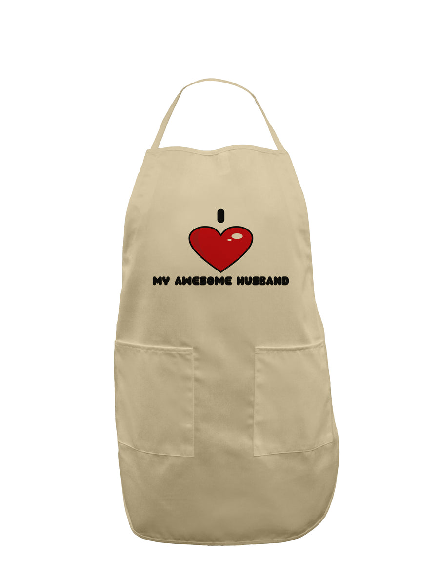 I Heart My Awesome Husband Adult Apron by TooLoud-Bib Apron-TooLoud-White-One-Size-Davson Sales