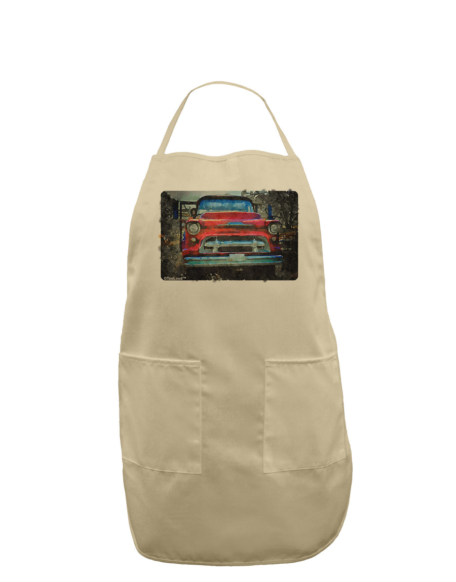 TooLoud Vintage Truck Watercolor Adult Apron-Bib Apron-TooLoud-White-One-Size-Davson Sales