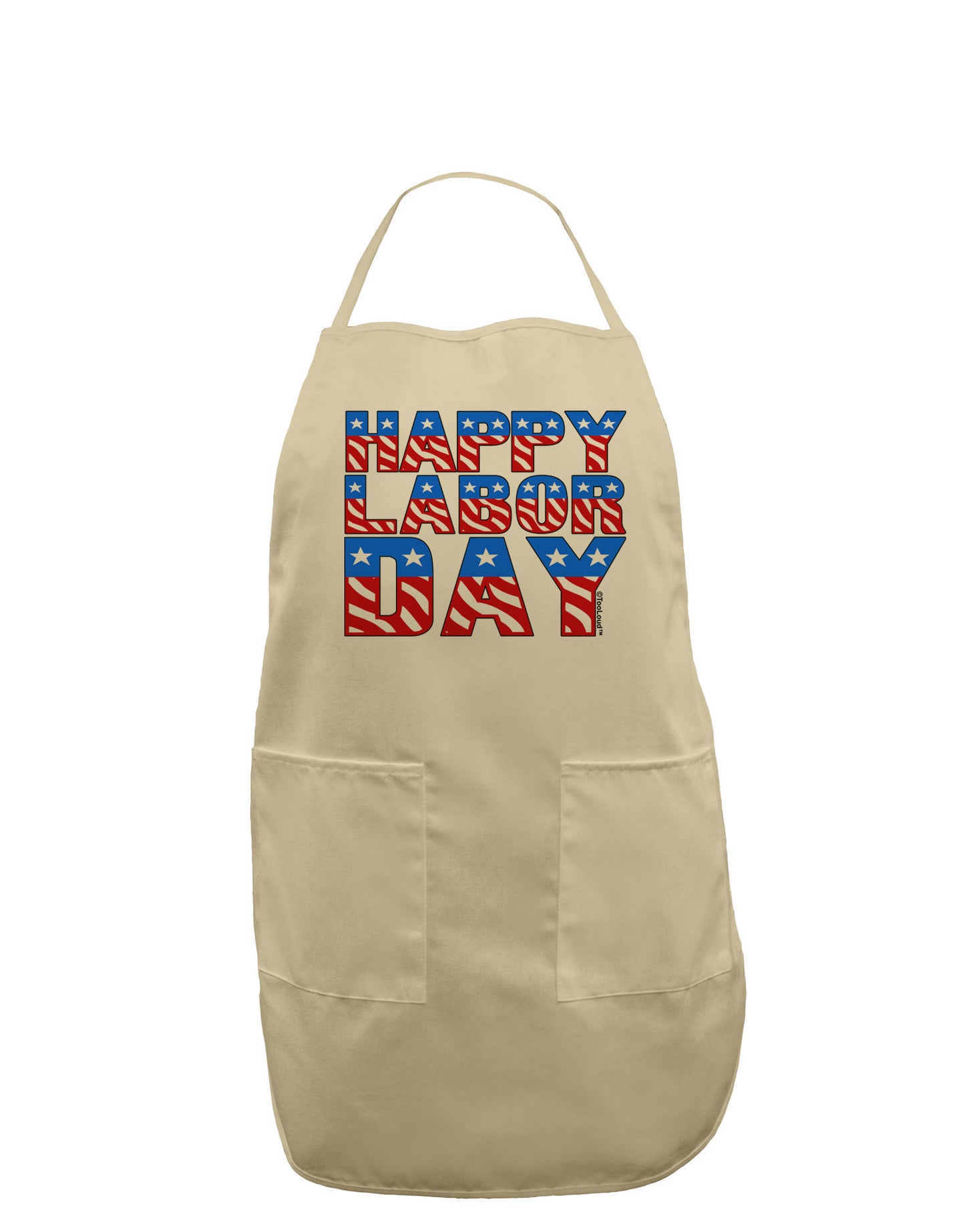 Happy Labor Day ColorText Adult Apron-Bib Apron-TooLoud-Stone-One-Size-Davson Sales