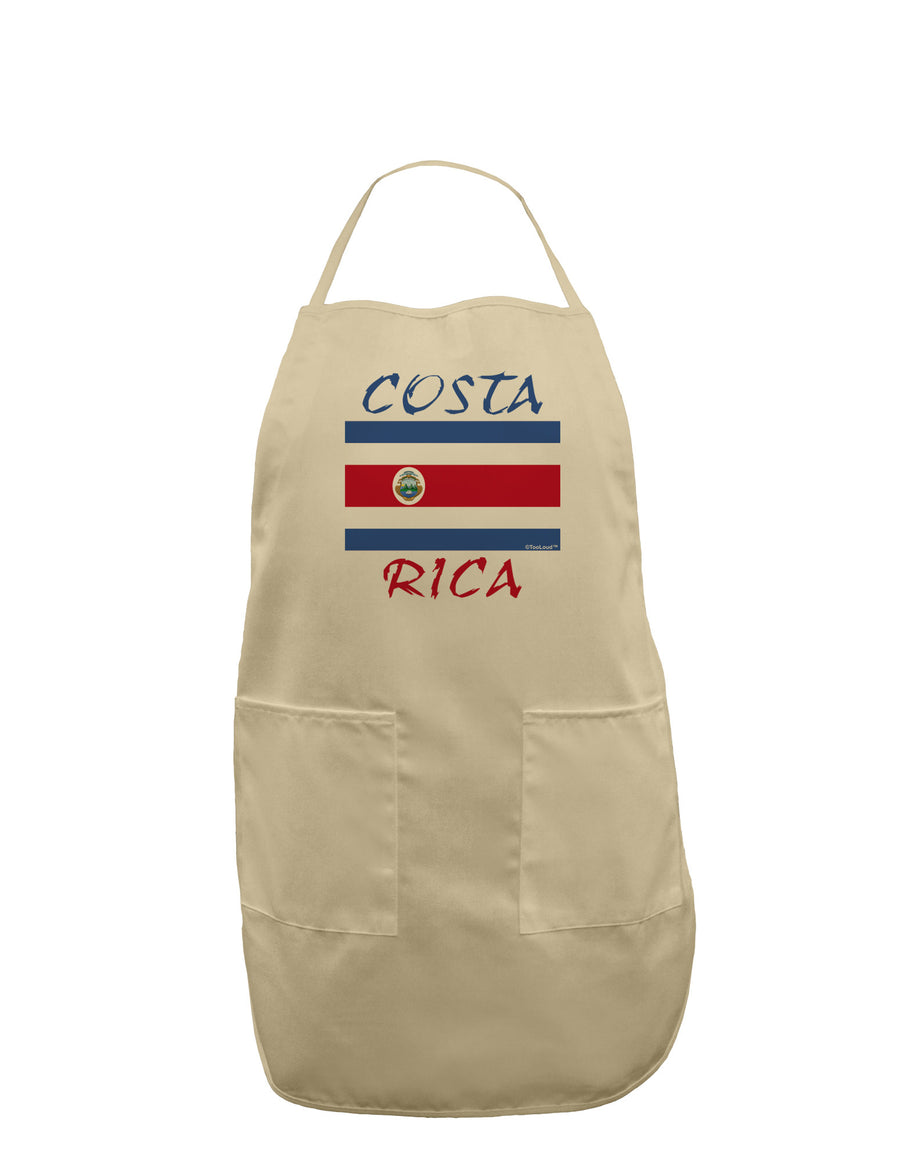 Costa Rica Flag Adult Apron-Bib Apron-TooLoud-White-One-Size-Davson Sales