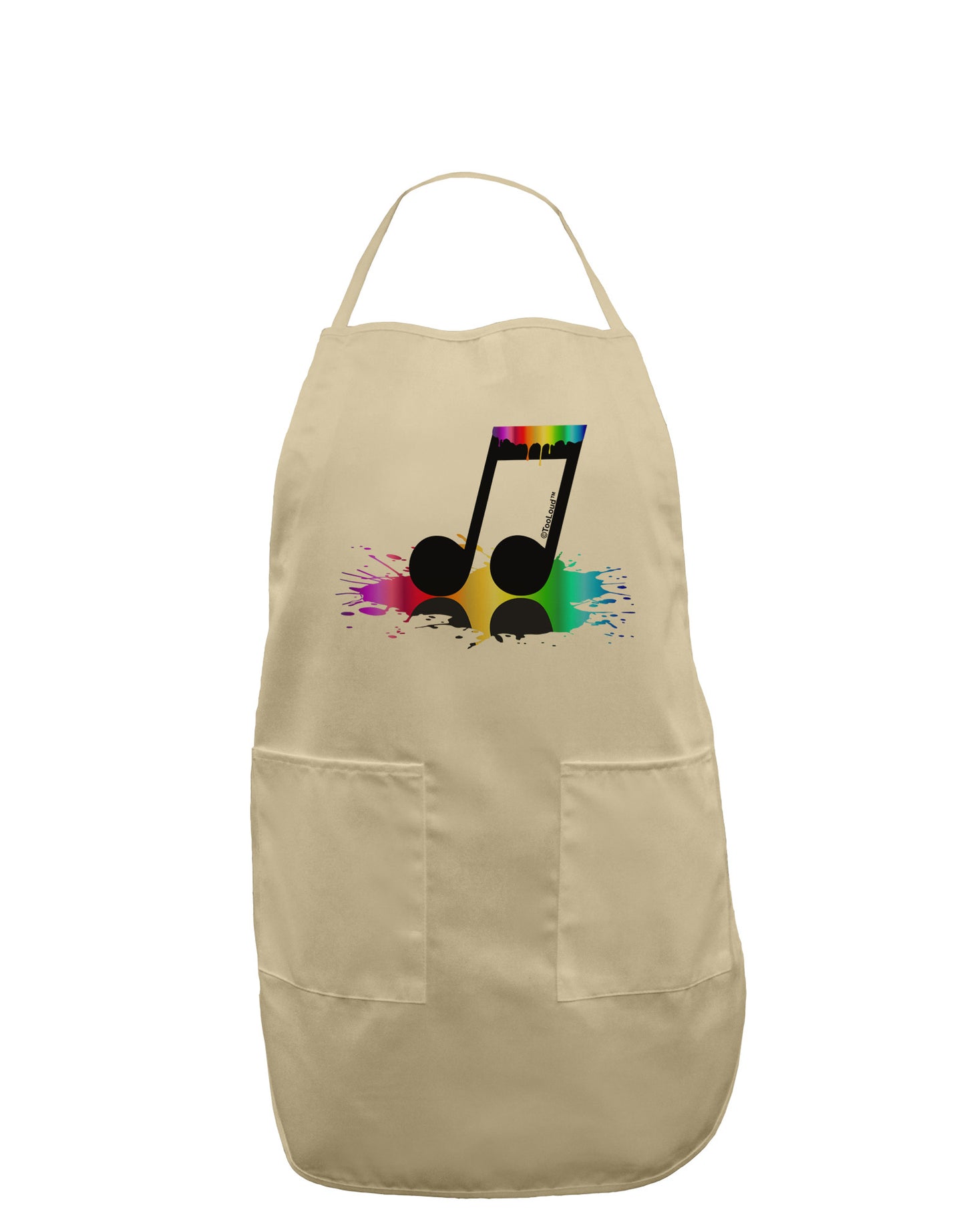 Paint Music Note Adult Apron-Bib Apron-TooLoud-Stone-One-Size-Davson Sales