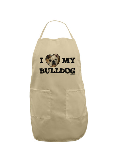 I Heart My Bulldog Adult Apron by TooLoud-Bib Apron-TooLoud-Stone-One-Size-Davson Sales