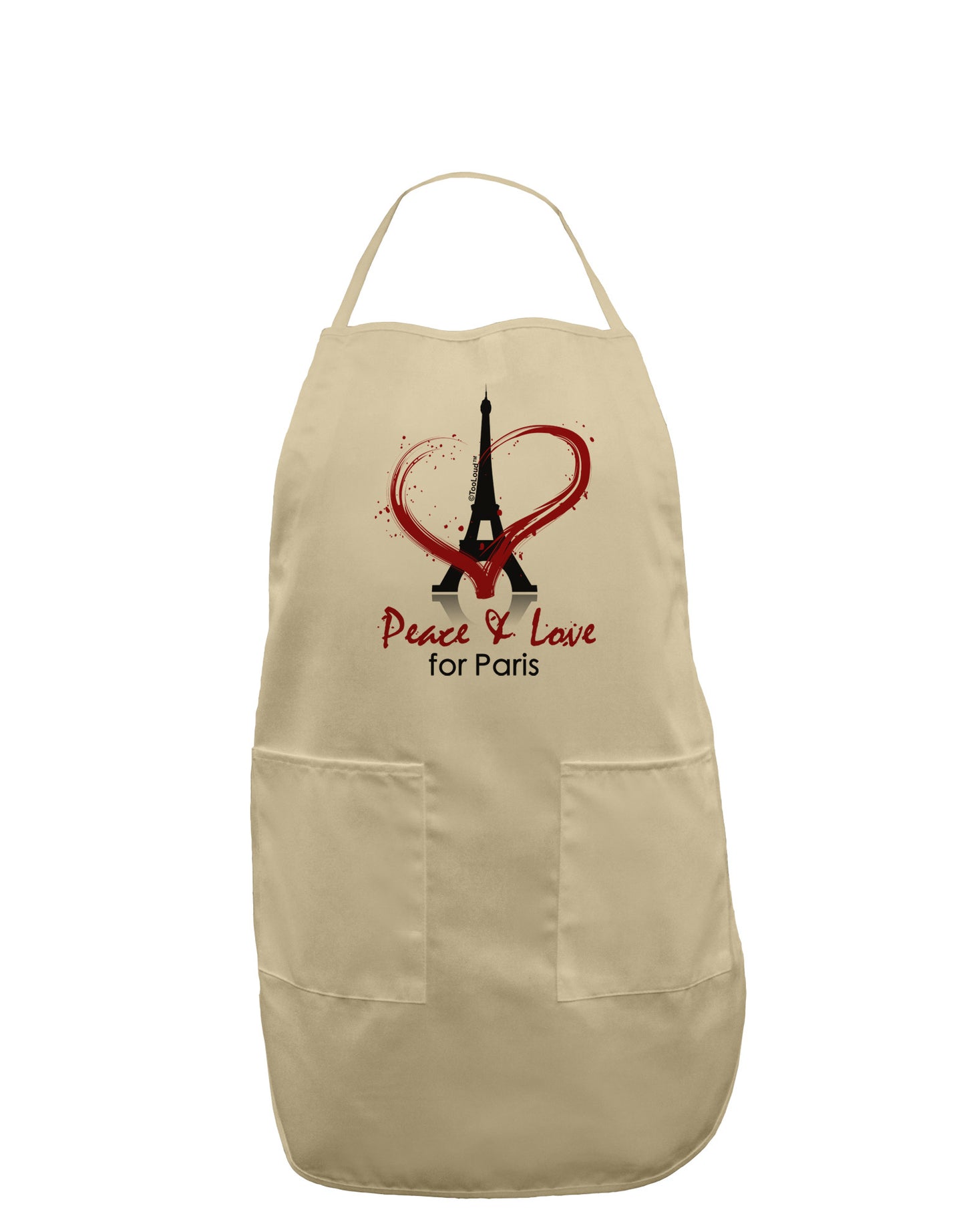 Peace & Love For Paris Adult Apron-Bib Apron-TooLoud-Stone-One-Size-Davson Sales