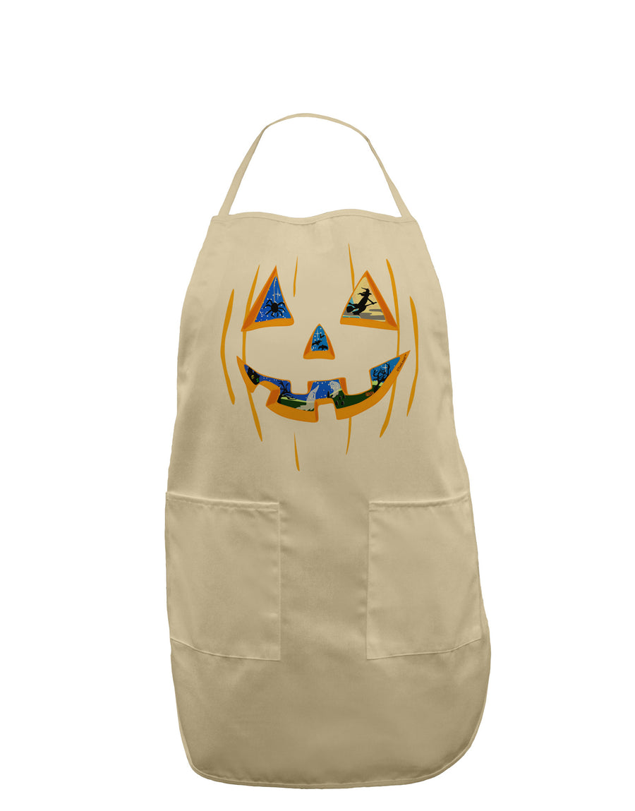 Jack O Lanterns Point of View Pumpkin Adult Apron-Bib Apron-TooLoud-White-One-Size-Davson Sales