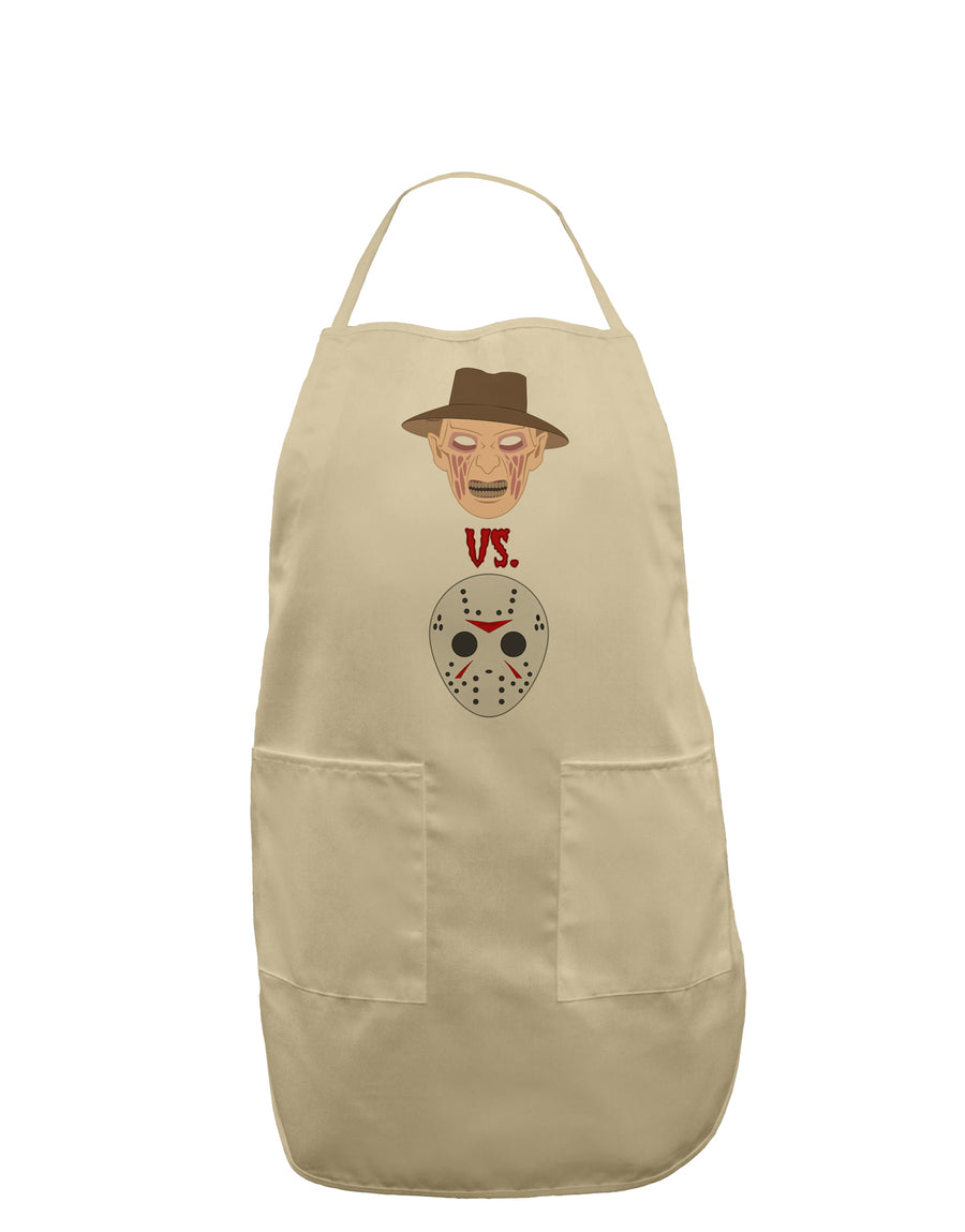Scary Face Versus Scary Face - Halloween Adult Apron-Bib Apron-TooLoud-White-One-Size-Davson Sales