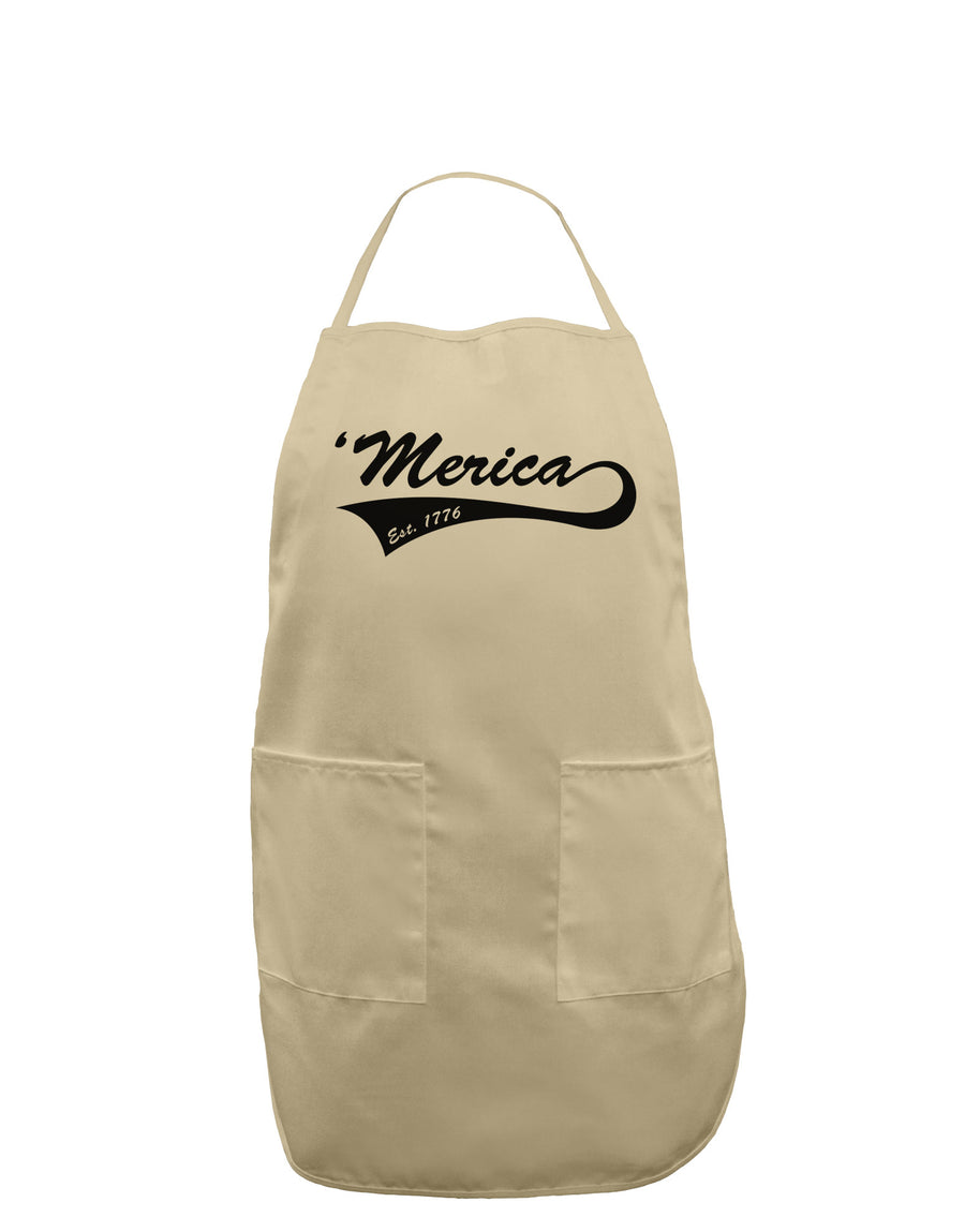 Merica Established 1776 Adult Apron by TooLoud-Bib Apron-TooLoud-White-One-Size-Davson Sales