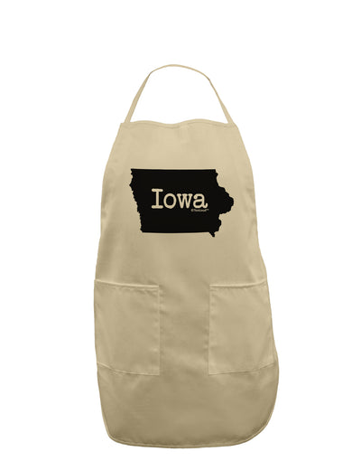 Iowa - United States Shape Adult Apron by TooLoud-Bib Apron-TooLoud-Stone-One-Size-Davson Sales