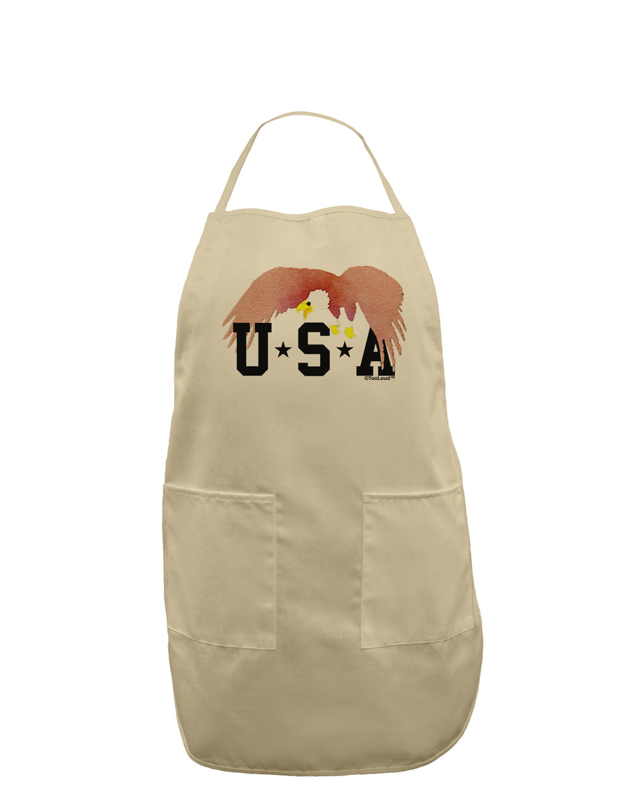 Bald Eagle USA Adult Apron-Bib Apron-TooLoud-White-One-Size-Davson Sales