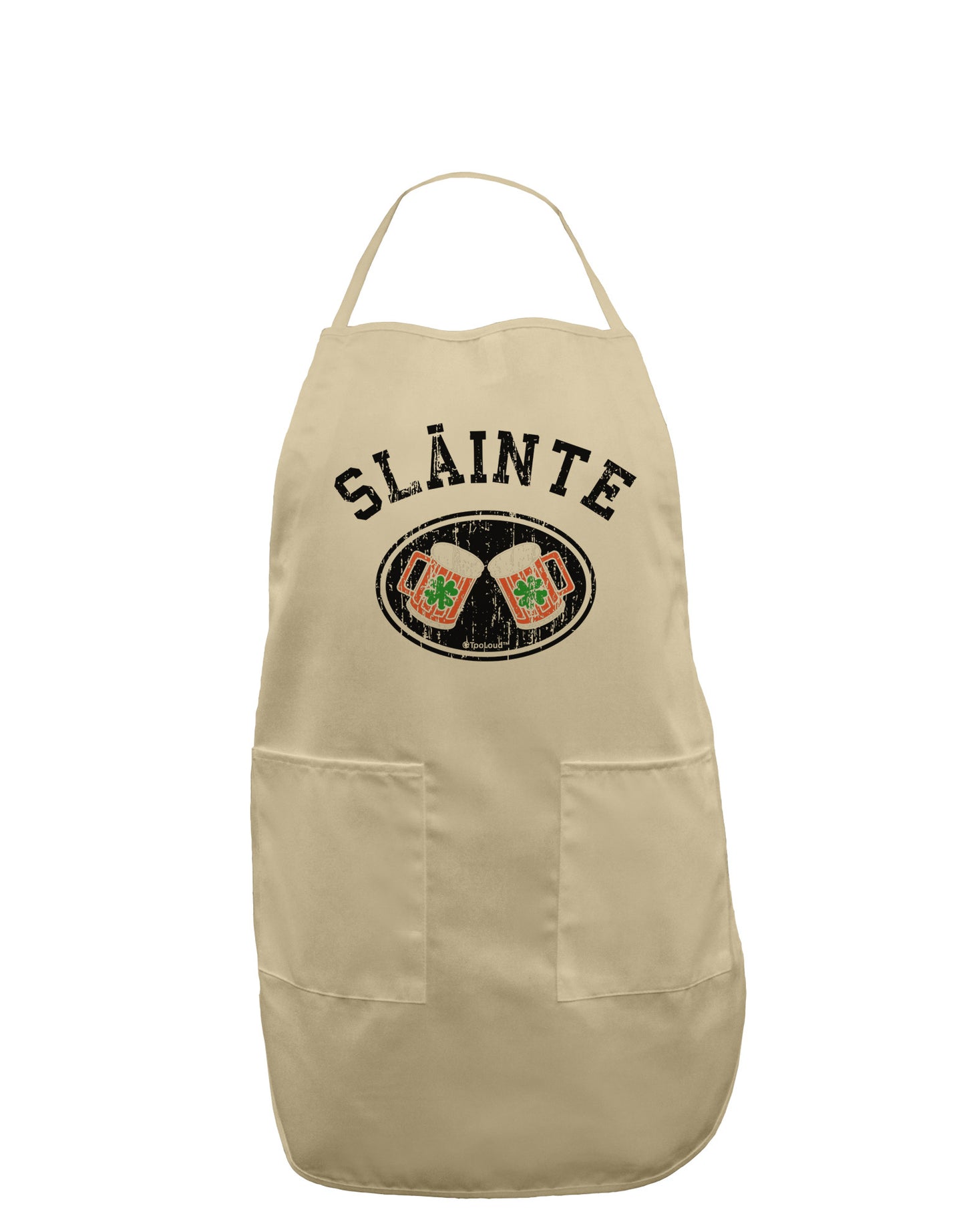 Slainte - St. Patrick's Day Irish Cheers Adult Apron by TooLoud-Bib Apron-TooLoud-Stone-One-Size-Davson Sales
