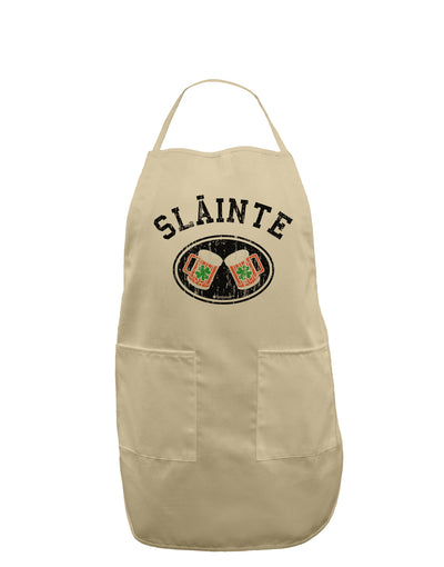 Slainte - St. Patrick's Day Irish Cheers Adult Apron by TooLoud-Bib Apron-TooLoud-Stone-One-Size-Davson Sales