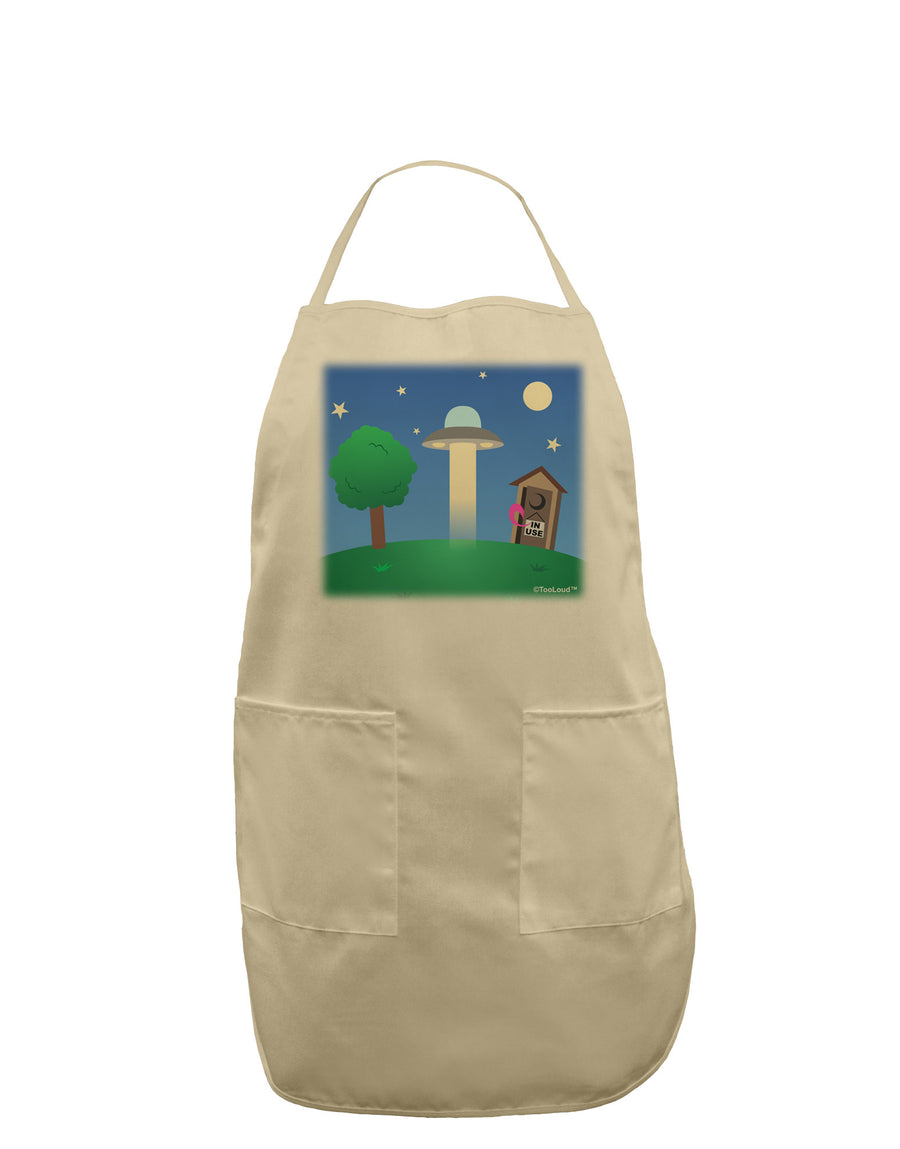 UFO Stopping At an Out-house Adult Apron by TooLoud-Bib Apron-TooLoud-White-One-Size-Davson Sales