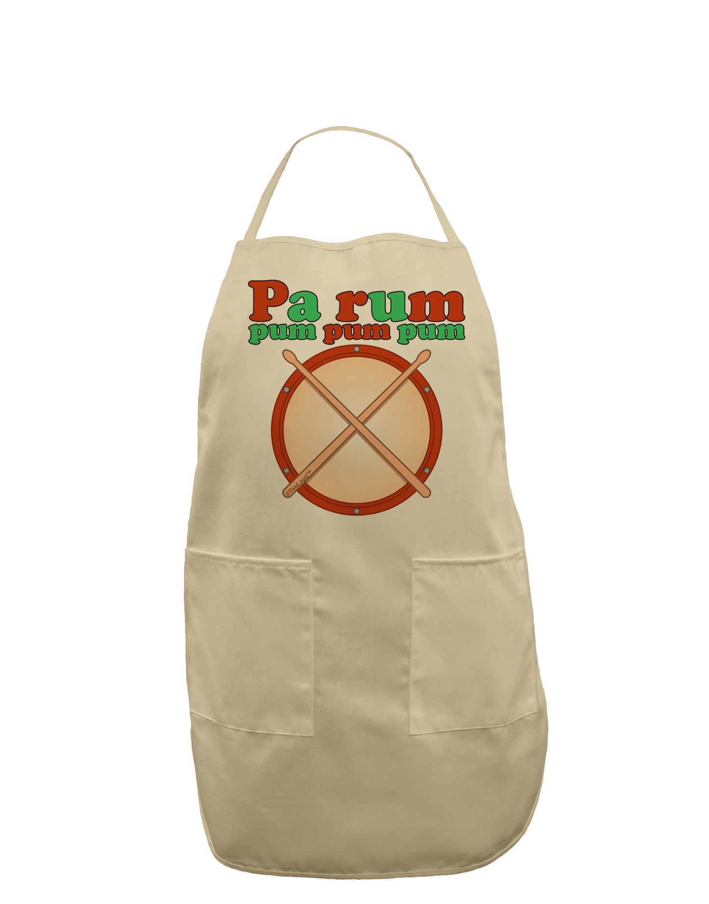 Pa Rum Pum Pum Pum Adult Apron-Bib Apron-TooLoud-Stone-One-Size-Davson Sales