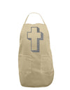 Simple Cross Design Glitter - Silver Adult Apron by TooLoud-Bib Apron-TooLoud-Stone-One-Size-Davson Sales