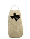 Texas State Y'all Design with Flag Heart Adult Apron by TooLoud-Bib Apron-TooLoud-Stone-One-Size-Davson Sales