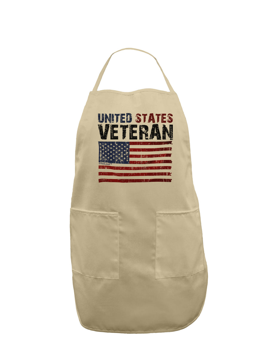 US Veteran Distressed Adult Apron-Bib Apron-TooLoud-White-One-Size-Davson Sales