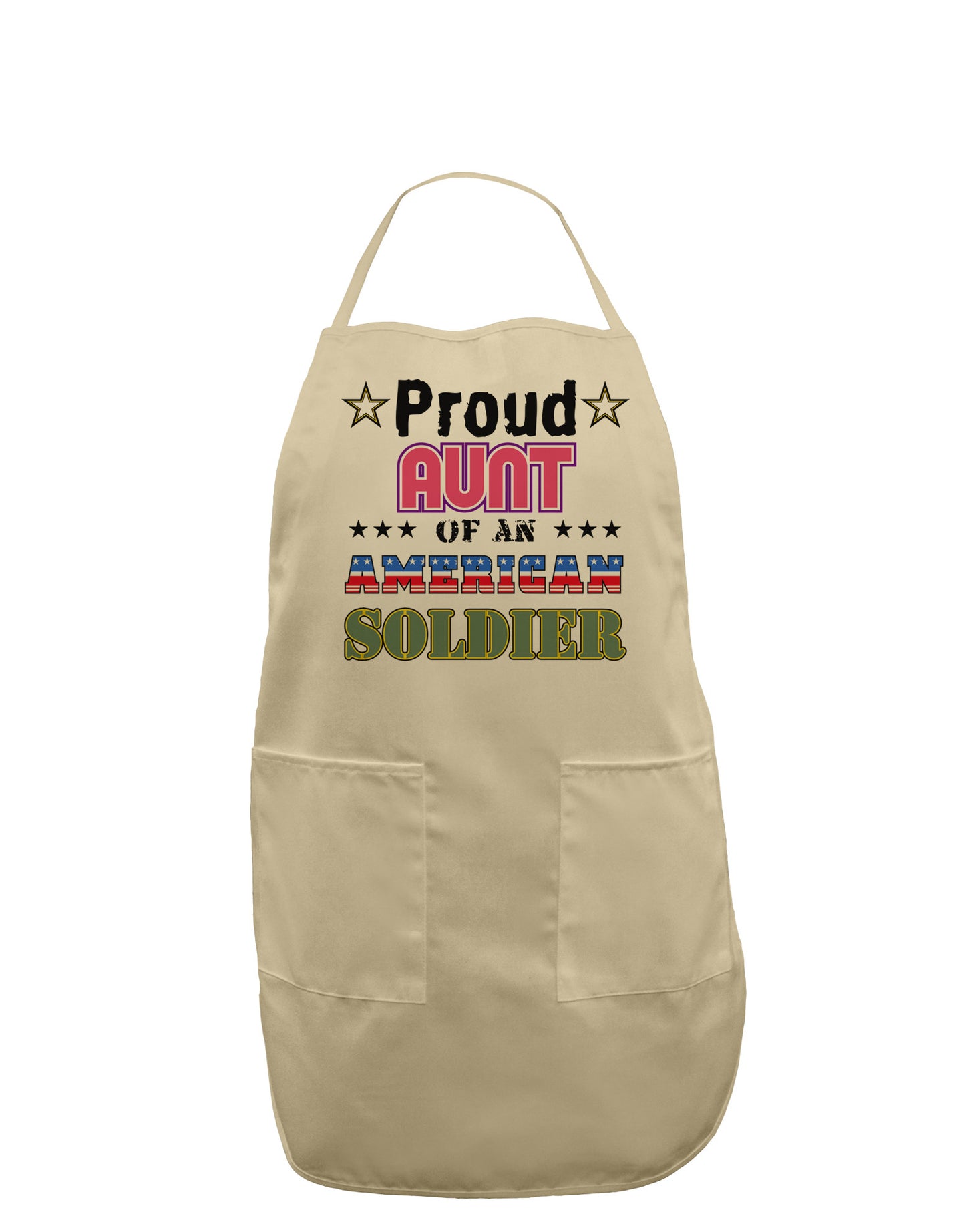 Proud Aunt of an American Soldier Adult Apron-Bib Apron-TooLoud-Stone-One-Size-Davson Sales