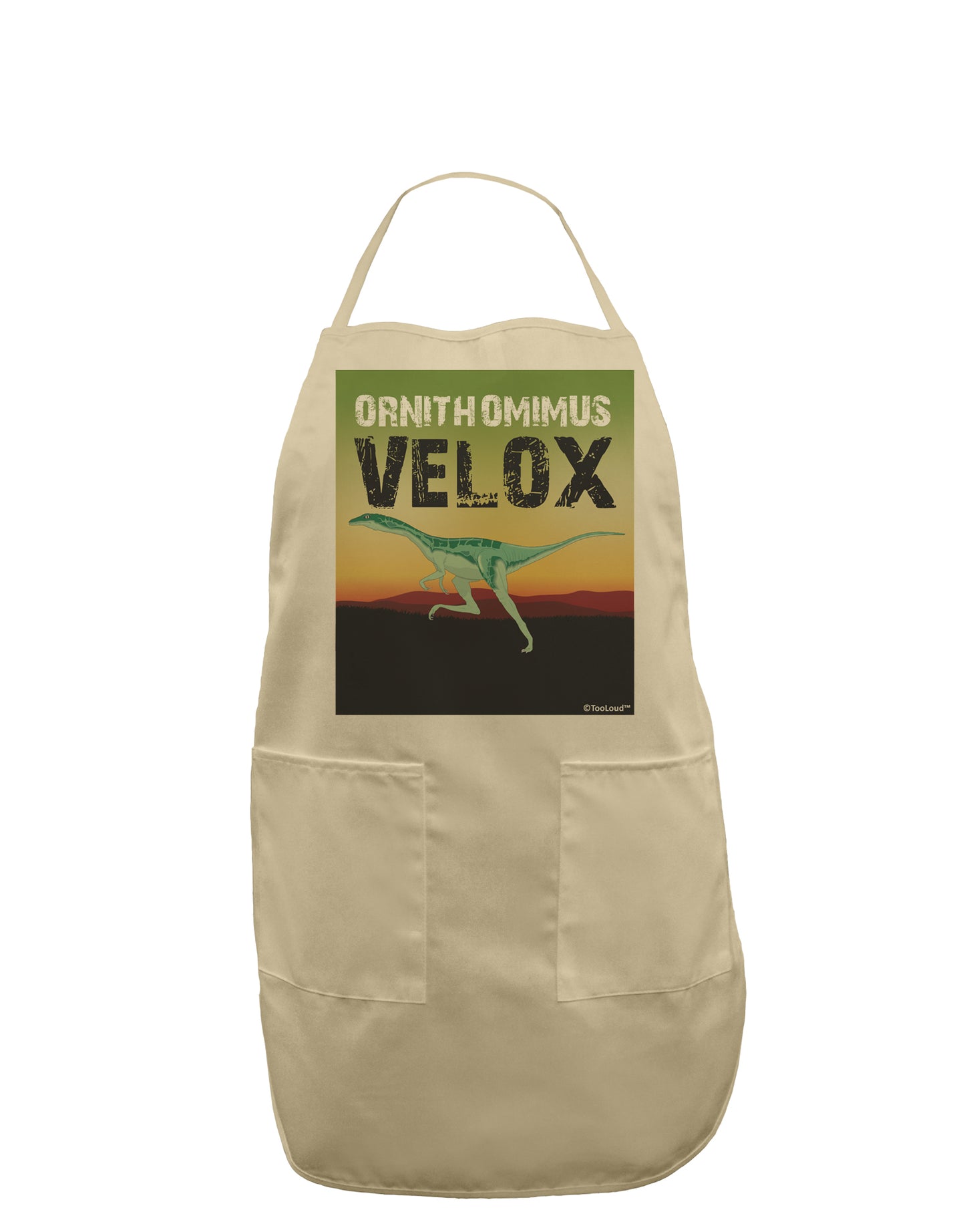 Ornithomimus Velox - With Name Adult Apron by TooLoud-Bib Apron-TooLoud-Stone-One-Size-Davson Sales