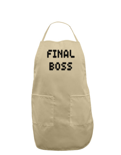 Final Boss Text - Boss Day Adult Apron-Bib Apron-TooLoud-Stone-One-Size-Davson Sales