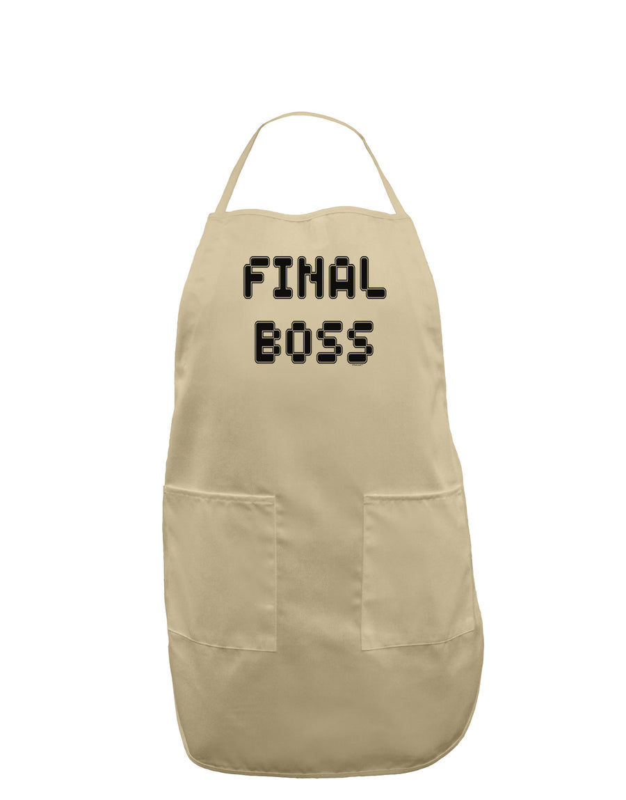 Final Boss Text - Boss Day Adult Apron-Bib Apron-TooLoud-White-One-Size-Davson Sales