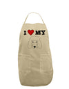 I Heart My - Cute Poodle Dog - White Adult Apron by TooLoud-Bib Apron-TooLoud-Stone-One-Size-Davson Sales