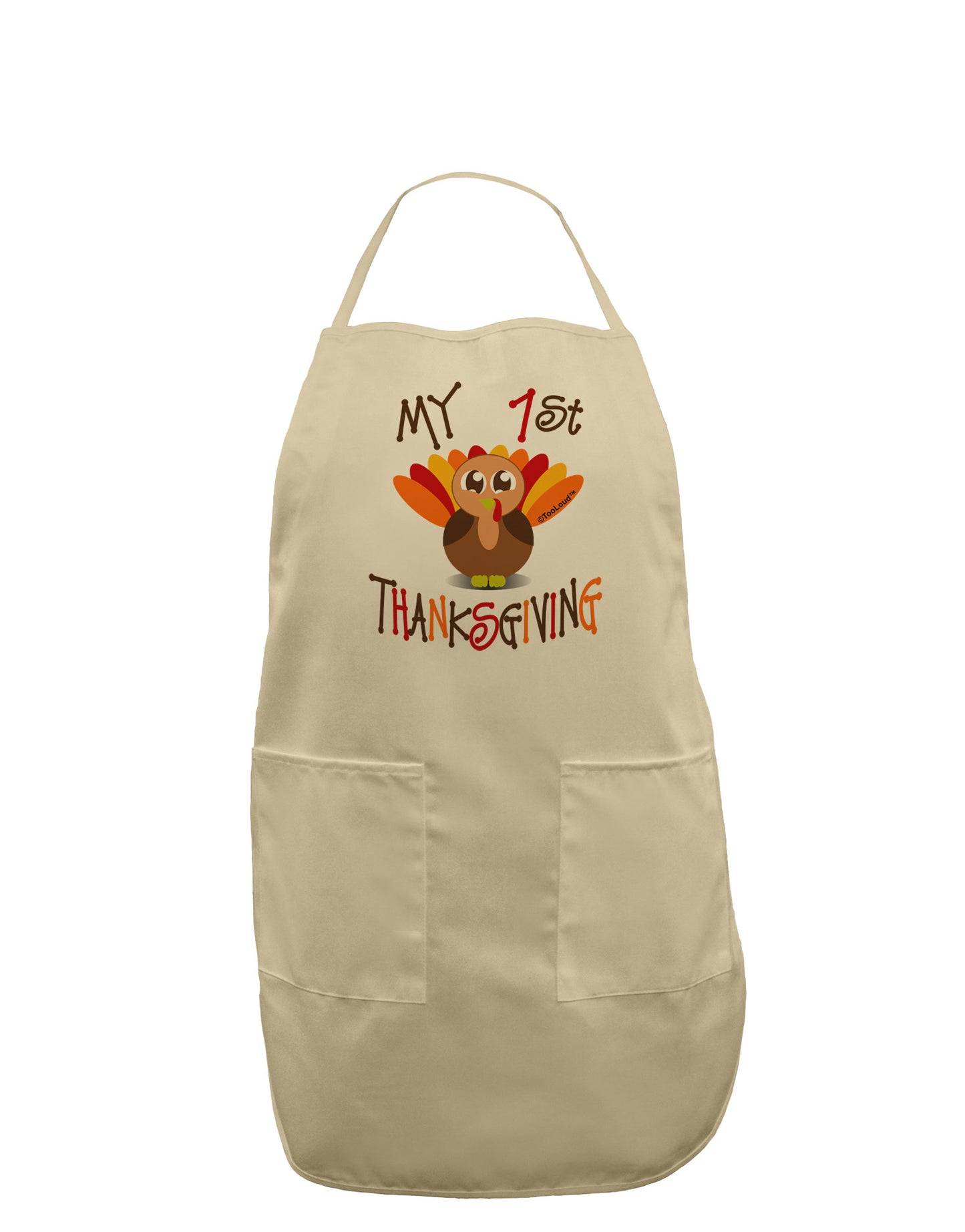My 1st Thanksgiving Adult Apron-Bib Apron-TooLoud-Stone-One-Size-Davson Sales